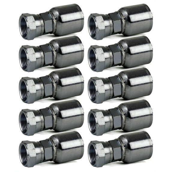 10 Pack Erie Tools 1/2" Hose x 1/2" JIC 37° Female Swivel Hydraulic Hose Fitting