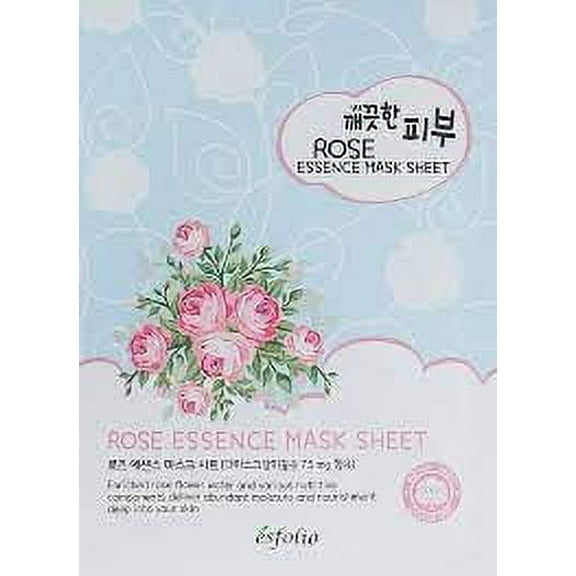 (10 Pack) Esfolio Pure Skin Rose Essence Korean Face Mask Sheet Soothing Moisturizing