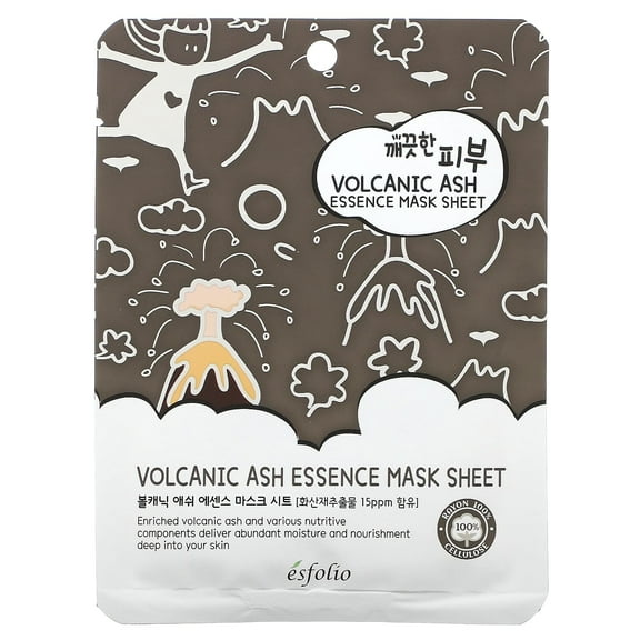(10 Pack) Esfolio Pure Skin Volcanic Ash Essence Korean Face Mask Sheet Soothing Moisturizing