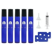 10 Pack Essential Oil Roller Bottles, 10ml  Cobalt Blue Glass Roll on Bottles, with Stainless Steel Roller Balls(2*Openers, 2*Funnels, 1*Syringes ), for Fragrance Liquids Traveling (10ml, Blue)