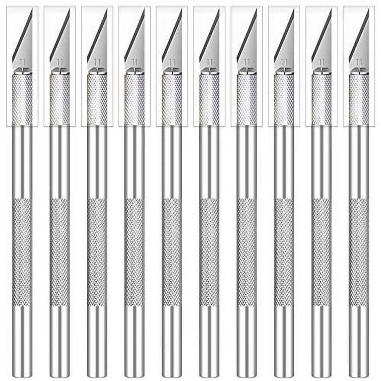 Jetmore 10 Pack Exacto Knife, Stainless Steel Exacto Knife Set, Sharp Precision Hobby Knife Craft Knife Kit for Pumpkin Carving, DIY, Art, Cutting, S