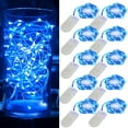 thumbnail image 1 of 10 Pack Fairy Lights Battery Operated, 6.6ft 20 LEDs Waterproof Mini Fairy String Lights for Wedding Party Bedroom Patio Christmas Decor,Blue, 1 of 8