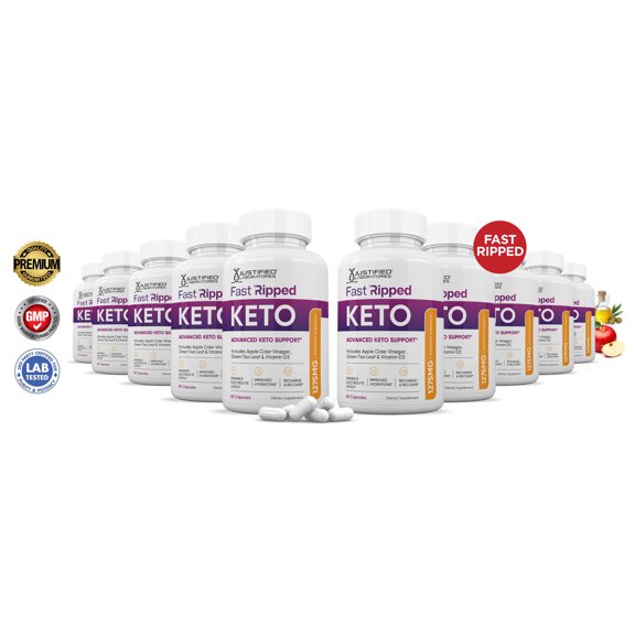 (10 Pack) Fast Ripped Keto ACV Extreme Pills 1675mg Alternative to Gummies Dietary Supplement 600 Capsules