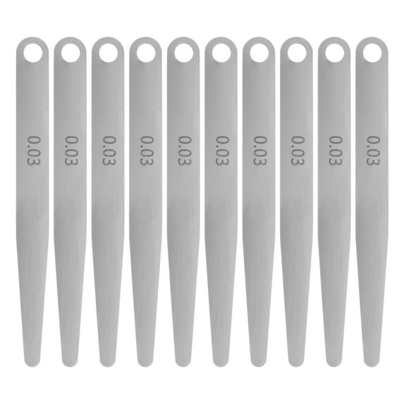 Uxcell 10 Pack Feeler Gauge 0.03mm Thickness Gauge 65MN Steel Metric Gap Measuring Tool