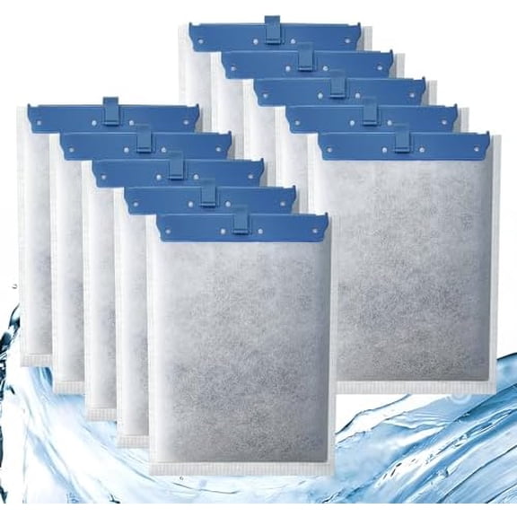 10 Pack Filter Cartridge for Whisper Bio-Bag Filters, Large Aquarium Replacement Filter Cartridges for Whisper Filters 20i,40i/IQ20,30,45,60/PF20,30,40,60 and ReptoFilter