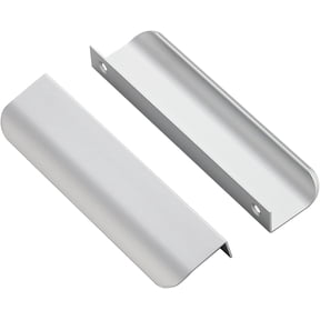 10 Pack Finger Pulls for Cabinets 128mm/5 Hole Center Tab Cabinet Handle Silver Finger Edge Pulls Concealed Handles