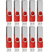 10 Pack Flash Drive 128MB Bulk USB 2.0 Memory Sticks, Swivel Thumb Drives 128 MB Red Pen Drive for Small Data Storage, Zip Drive Multipack Jump Drive Embroidery Machine Promotional Gift