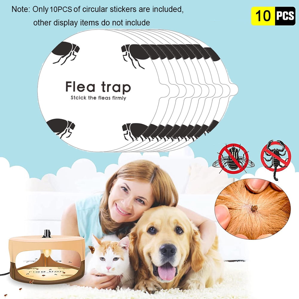 10 Pack Flea Trap Refill Discs Replacement Glue Boards, 7.1" Sticky