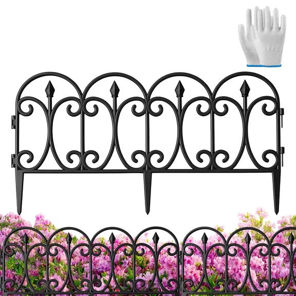 10 Pack Flexible Garden Edging, 19.3FT Interlocking PP Landscape Border with Angle Adjustable Panels, Weather Resistant No Dig Lawn Fence for Flower Bed Pathway Yard Decor