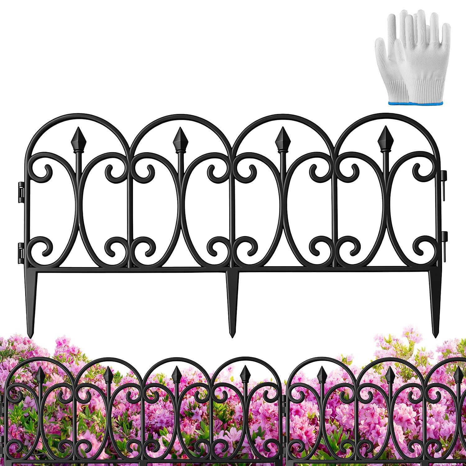 10 Pack Flexible Garden Edging, 19.3FT Interlocking PP Landscape Border with Angle Adjustable Panels, Weather Resistant No Dig Lawn Fence for Flower Bed Pathway Yard Decor