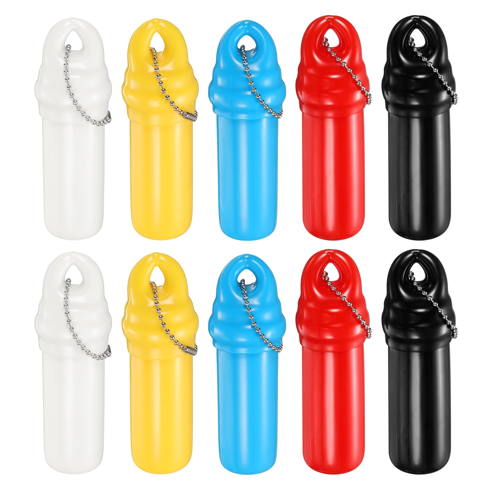 10 Pack Floating Keychain, Float Key Ring Holder with Waterproof Container, Float Key Pendant for Boating, Fishing, Water Sports, 5 Colors