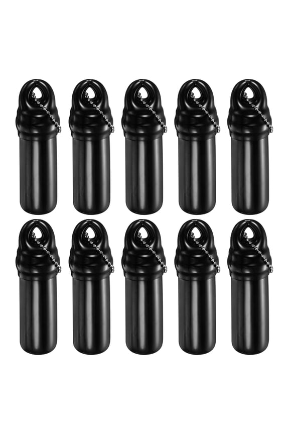 10 Pack Floating Keychain, Float Key Ring Holder with Waterproof Container, Float Key Pendant for Boating, Fishing, Water Sports, Black