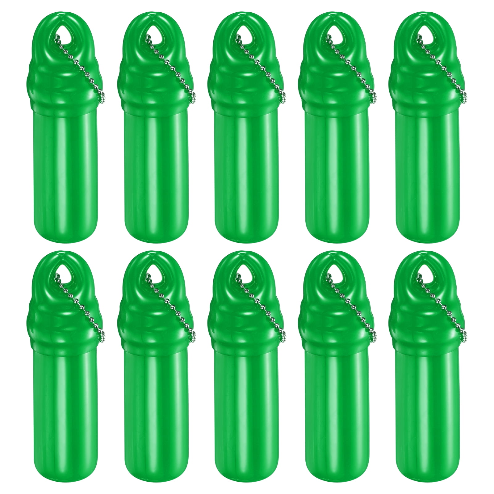 10 Pack Floating Keychain, Float Key Ring Holder with Waterproof Container, Float Key Pendant for Boating, Fishing, Water Sports, Green