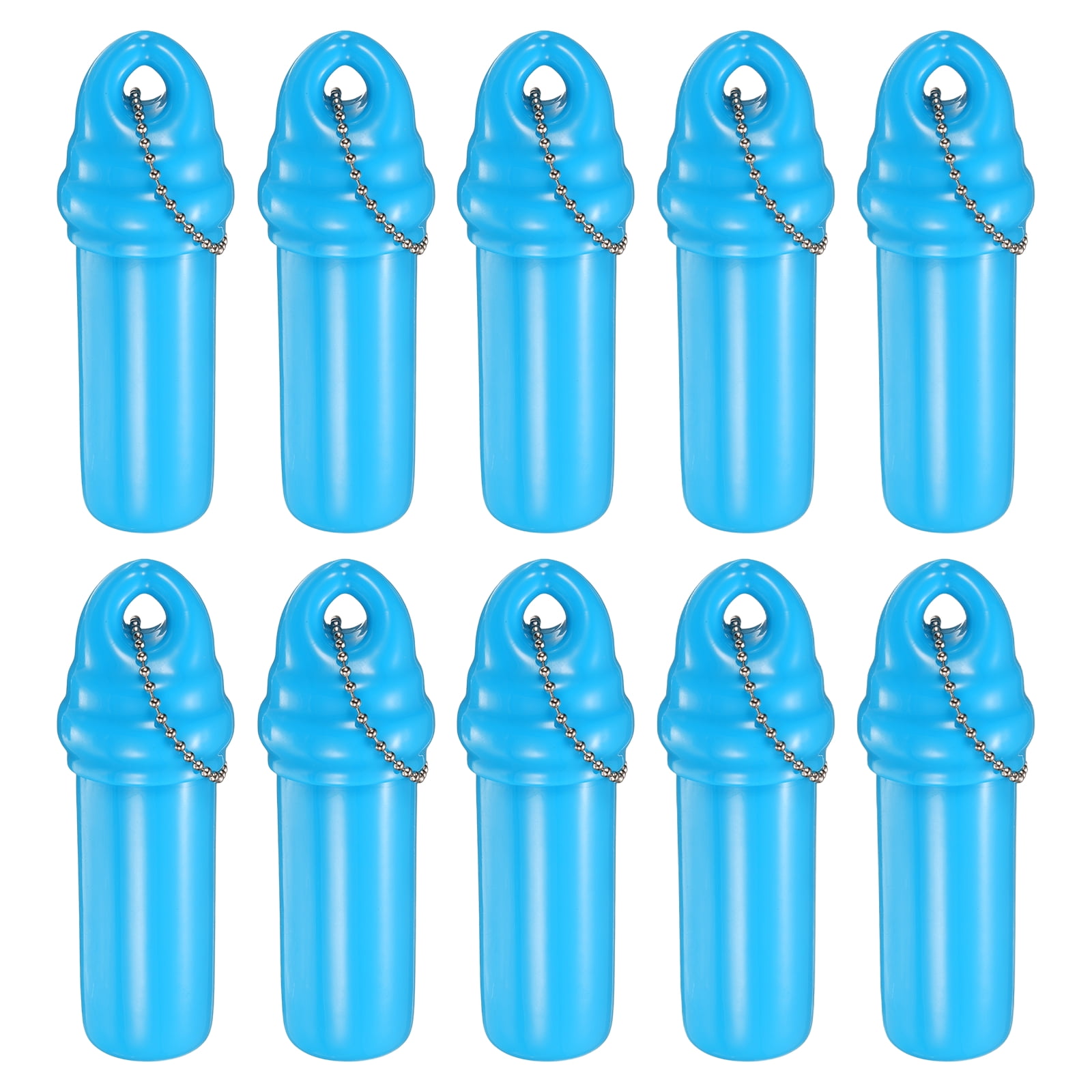 10 Pack Floating Keychain, Float Key Ring Holder with Waterproof Container, Float Key Pendant for Boating, Fishing, Water Sports, Sky Blue