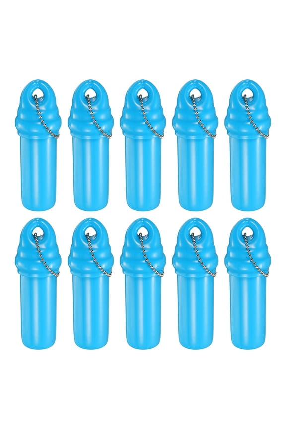 10 Pack Floating Keychain, Float Key Ring Holder with Waterproof Container, Float Key Pendant for Boating, Fishing, Water Sports, Sky Blue