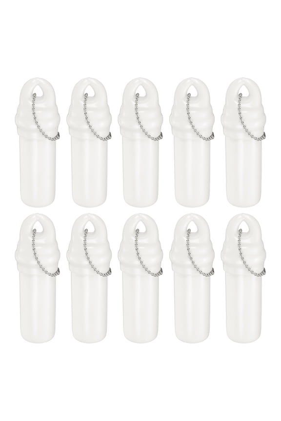 10 Pack Floating Keychain, Float Key Ring Holder with Waterproof Container, Float Key Pendant for Boating, Fishing, Water Sports, White