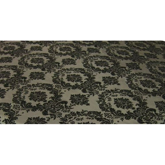 10 Pack Flocked Taffeta Damask 12" x 108" Top Table Runner 16 COLORS Wedding", (Color: Charcoal / Black)