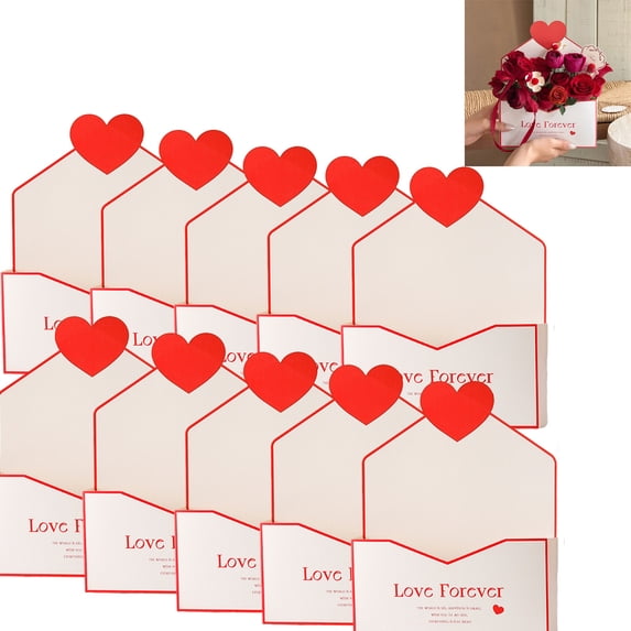 10 Pack Florist Bouquet Envelope Boxes 10.6x8.7" Surprise Envelopes Flower Boxes Paper Wrapping Flower Boxes for Arrangements Wedding Party Birthday Mother's Day Valentine's Day