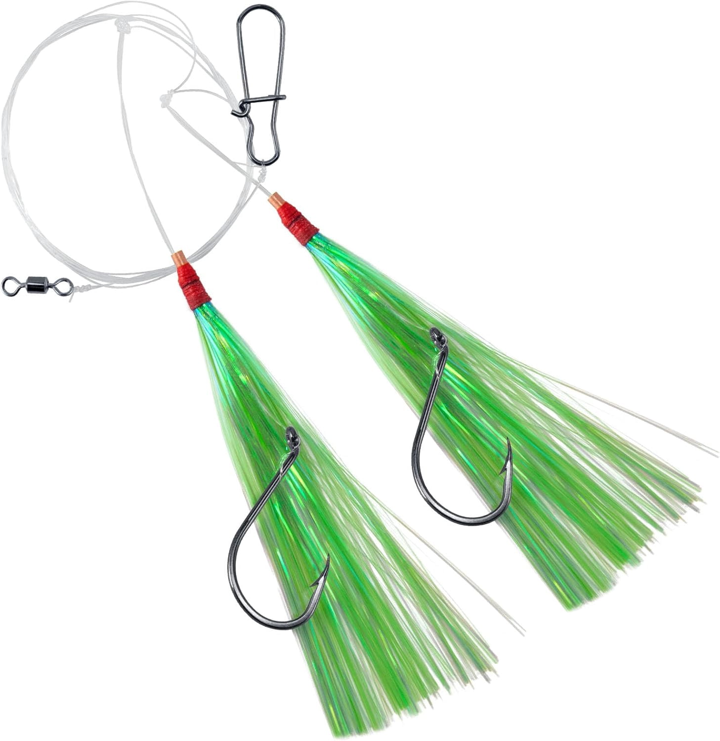 Fla Rigs Flash 10 Pack Flounder Rigs Hi-Lo Rig 3.4ft/30LB, Offset Octopus Hook Surf ...