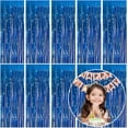 thumbnail image 1 of 10 Pack Foil Curtain Backdrop Blue Metallic Tinsel Foil Fringe Curtains Photo Booth Props for Birthday Wedding Engagement Baby Shower Bachelorette Christmas Holiday Celebration Party Decorations, 1 of 10