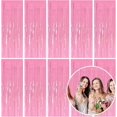 thumbnail image 1 of 10 Pack Foil Curtain Pink Backdrop Streamers Metallic Tinsel Fringe Curtains Photo Booth Props for Birthday Wedding Engagement Bachelorette Christmas Holiday Celebration Party Decorations, 1 of 13