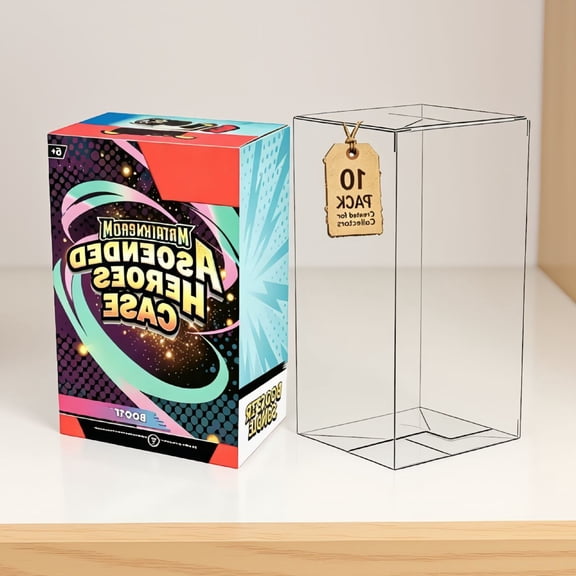 10 Pack Foldable Clear Plastic Booster Bundle Protector Display Box for Trading Card Storage