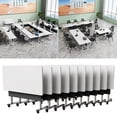 thumbnail image 1 of 10 Pack Folding Conference Table, 61 Inch Mobile Training Table with Wheels,Business Style Flip Top Seminar Tables for Small Office Meeting Room Classroom（White Gray）, 1 of 8