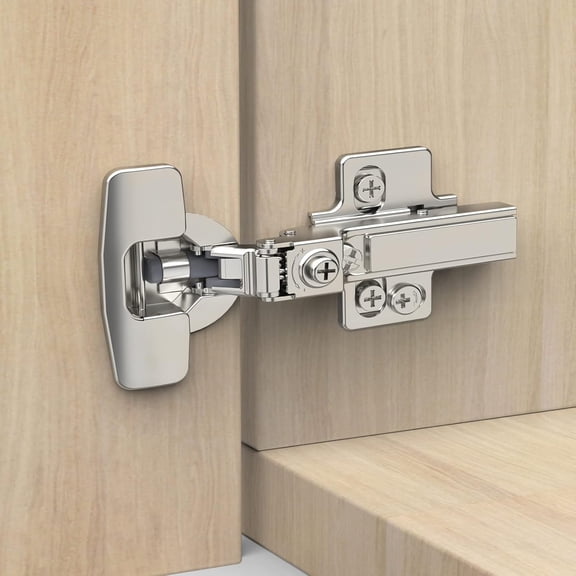 10 Pack Frameless Half Overlay Soft Close Concealed European Hinges, Self Closing Satin Nickel, 105 ° Open Angle 4D Adjustment, Speed Control, Clip On, Stainless Steel for Cabinet Door