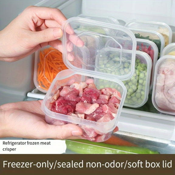 10-Pack Freezer-Safe Food Storage Containers - Airtight Plastic Meal Prep Boxes for Meat, Vegetables & Refrigerator Organization - Odor-Free Kitchen Organizer