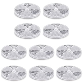 10 Pack Front Round Reflector for Driveway Fence Gate Posts Trailers Safety Automobiles Boats Mailboxes Reflector with Center Mounting Hole(White)
