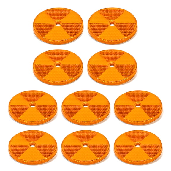 10 pack Safety Reflectors Yellow Round Reflectors with Stainless Steel Screw