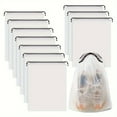 thumbnail image 1 of 10-Pack Frosted Transparent Plastic Drawstring Bags, Multi-Use Storage Pouches For Clothes, Shoes, Accessories, Travel Organizing, 1 of 9