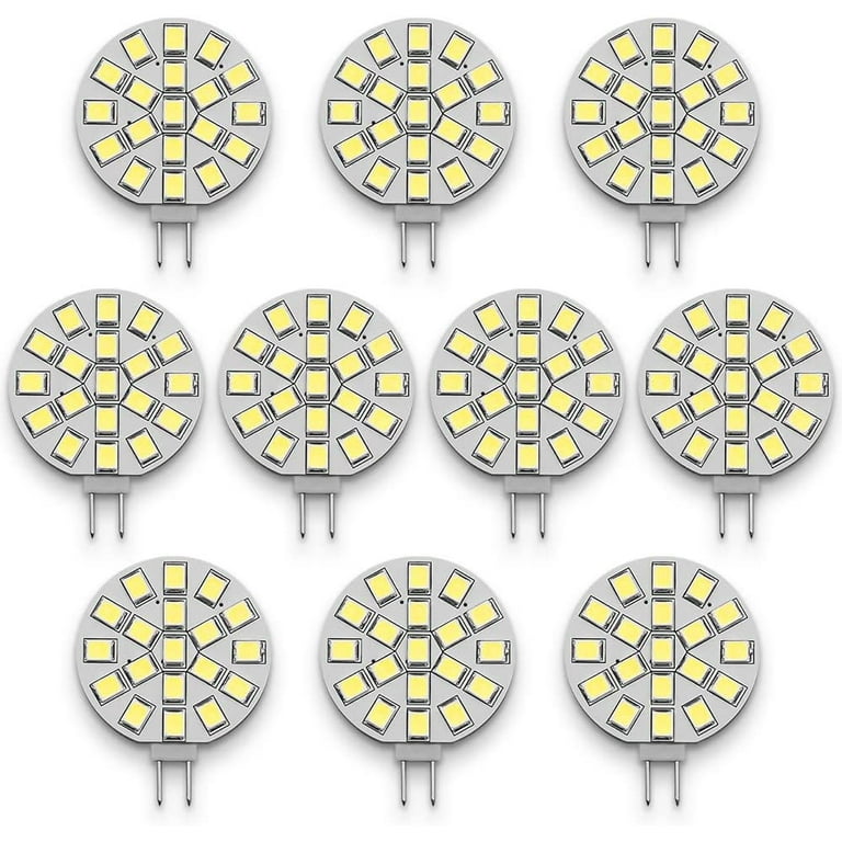 10-Pack G4 LED Bulb 12V Daylight White 10W Halogen Equivalent