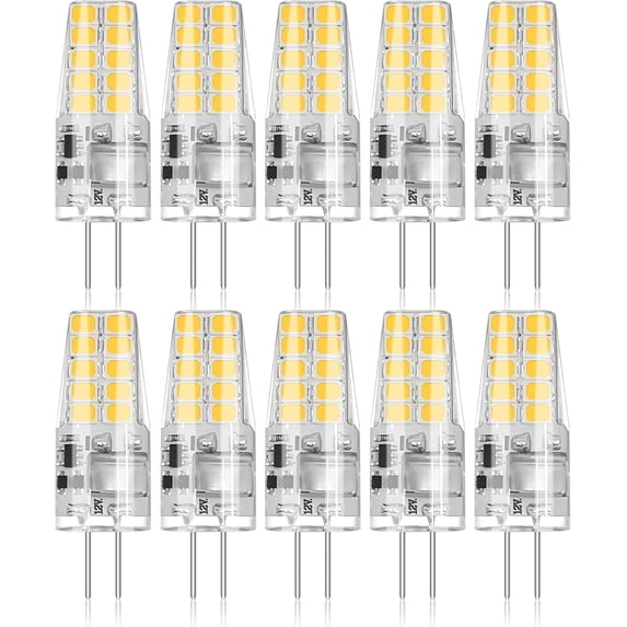 10 Pack G4 LED Bulb 2W Equivalent 30W 3000K Warm White 250 Lumens 360°Beam Angle, T3 Halogen Bulb Replacement Landscape Bulbs, AC/DC 12V Led Lights G4 Bi-Pin Base for Outdoor Landscape Lighting