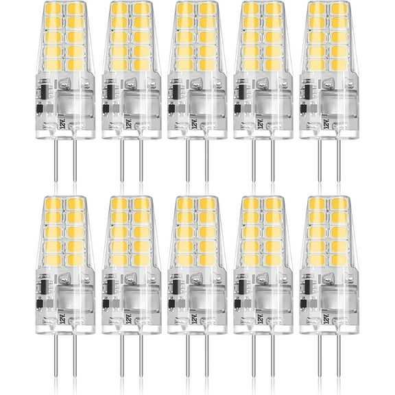 10 Pack G4 LED Bulb 2W Equivalent 30W 3000K Warm White 250 Lumens 360Beam Angle, T3 Halogen Bulb Replacement Landscape Bulbs, AC/DC 12V Led Lights G4 Bi-Pin Base for Outdoor Landscape Lighting