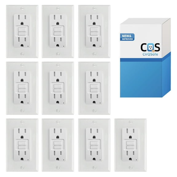 (10-Pack) GPG1115-TR, 15A 125V GFCI Duplex Receptacle Electrical Outlet