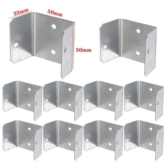 10 Pack Galvanized Fence Panel Clips 32mm-50mm for Secure Trellis & Timber Posts