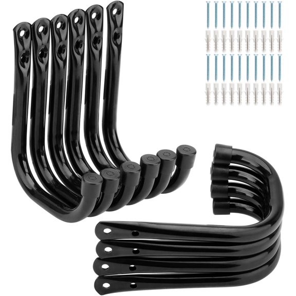 10 Pack Garage Storage Hooks, Heavy Duty Organizer Utility Hook, Wall Mount System Hangers for Ropes, Boots, Shovels, Garden Tools, Bulk Items (5.5Inch x 4.2Inch)
