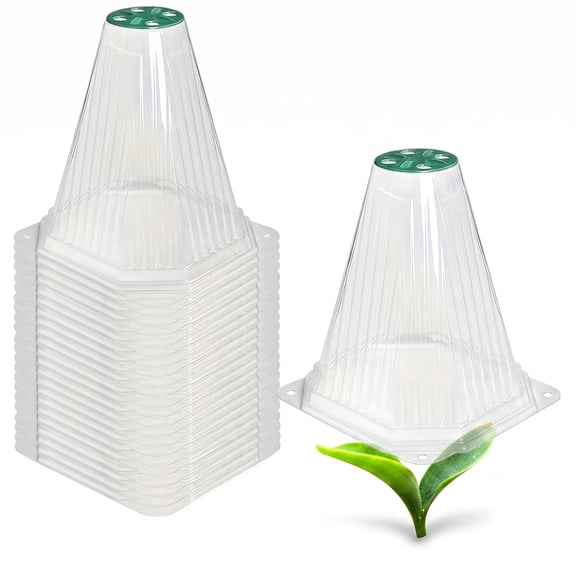 10 Pack Garden Cloches for Plants,Clear Bell Covers Reusable Plant Protector with Rotatable Vent,Garden Protection from Animals Birds Chicken