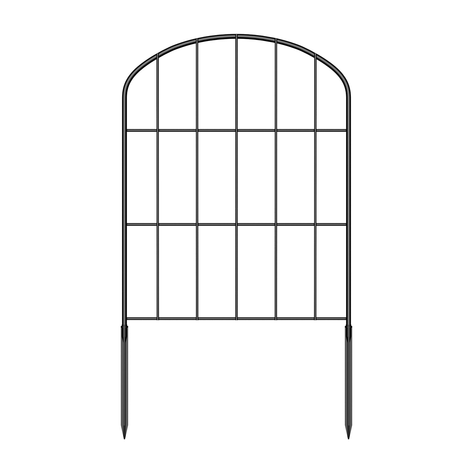 10-Pack Garden Fence 10.8ft Total Length, 22.3in脳12.6in Black Metal Decorative Animal Barrier for Yard Patio Flower Bed