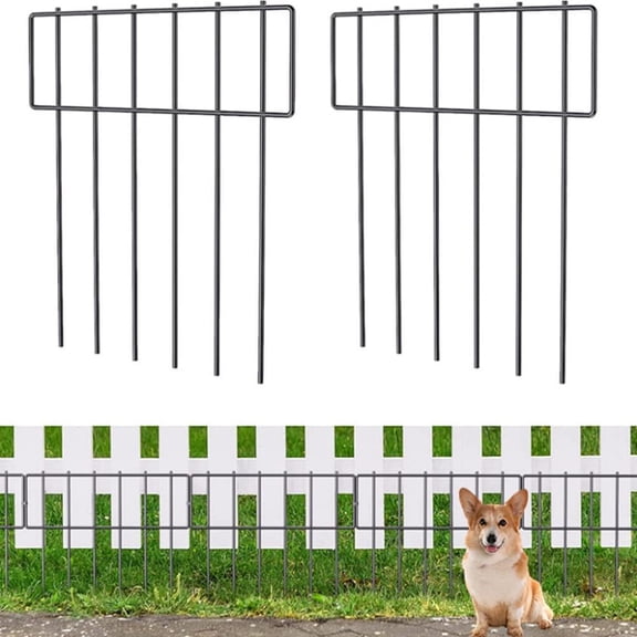 10 Pack Garden Fence Animal Barrier, 10.8ft(L) x 17in(H) Rustproof Metal Garden Fencing, No Dig Decorative Fence Panels & Border, Anti-Digging Dog Fence for Yard, Patio & Flower Bed