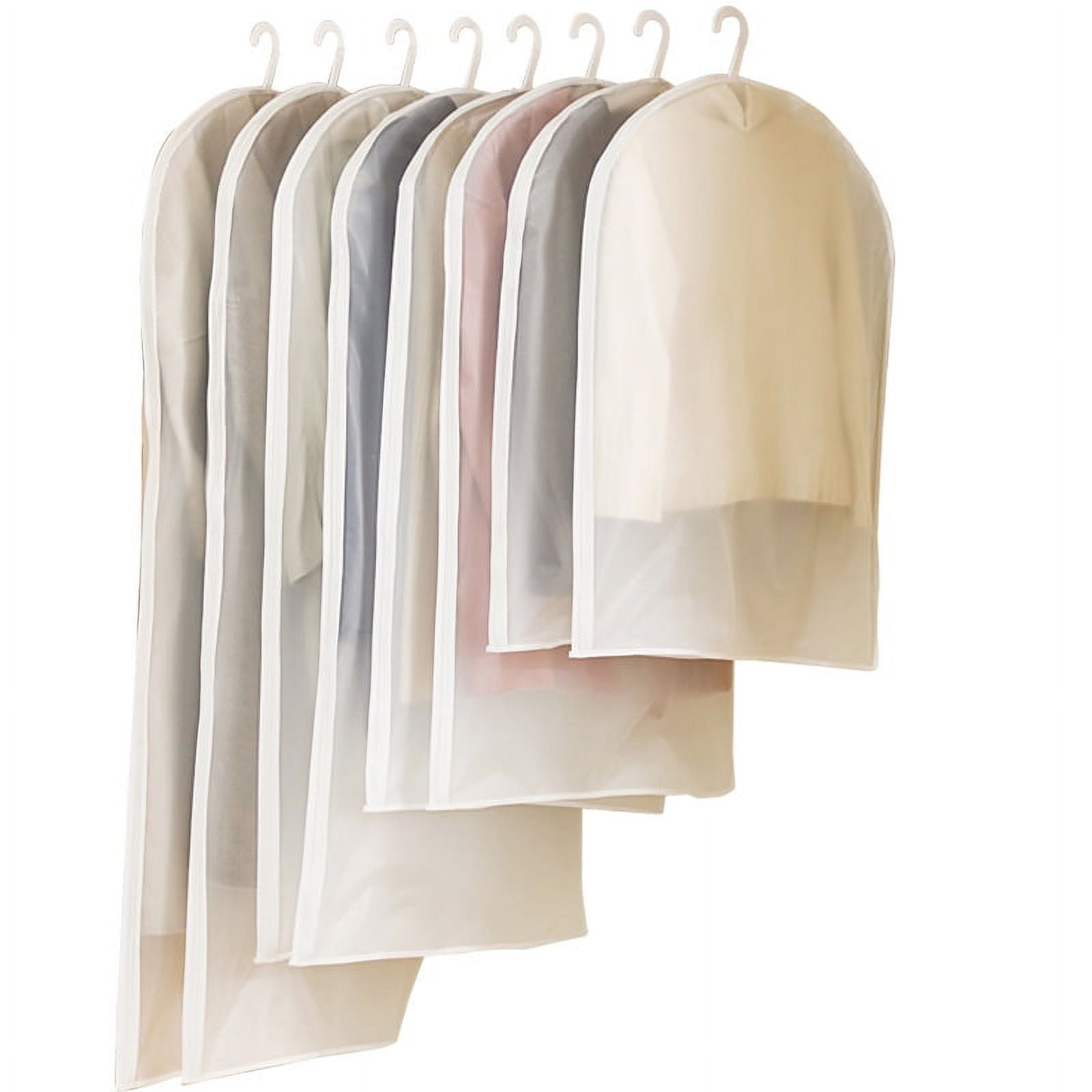 10 Pack Garment Bags Clothes Covers, Moth Proof Garment Bag with Side