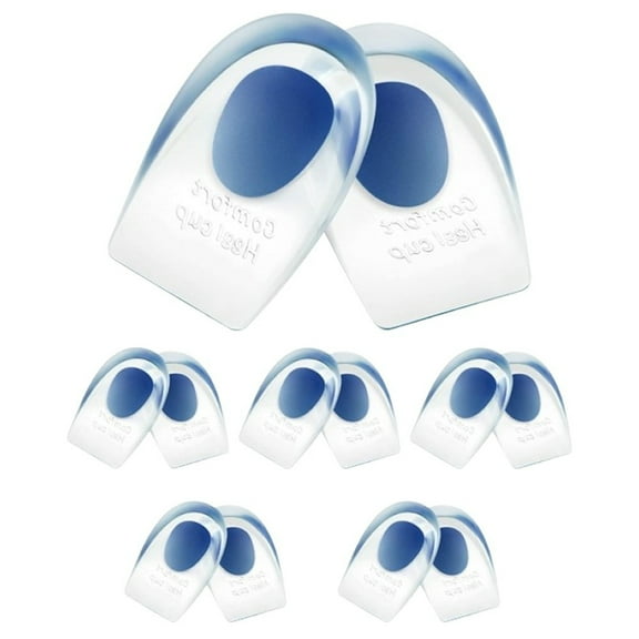 10 Pack Gel Heel Cups Relieve Achilles & Plantar Fasciitis Pain, Arch Support Cushion, Heel Inserts for All-Day Wear at Work, Running, Sports