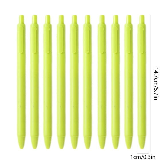 10 Pack Gel Ink Pens Black Ink 0.5 mm Fine Point Smooth Writing Cute Pens for Office (Yellow)