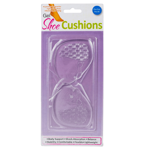 10 Pack Gel Shoe Cushions for Heel Shoes, Provides Extra Support, Balance, Stability, Shock Absorption, Comfort, Perfect for All Day Wear, One Size Fits Most, Set of Cushions for Maximum Relief, Bulk