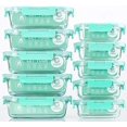 thumbnail image 1 of [10-Pack] Glass Food Storage Containers with Lids, Airtight, Free, Meal Prep Containers for Kitchen, Home Use, 1 of 8