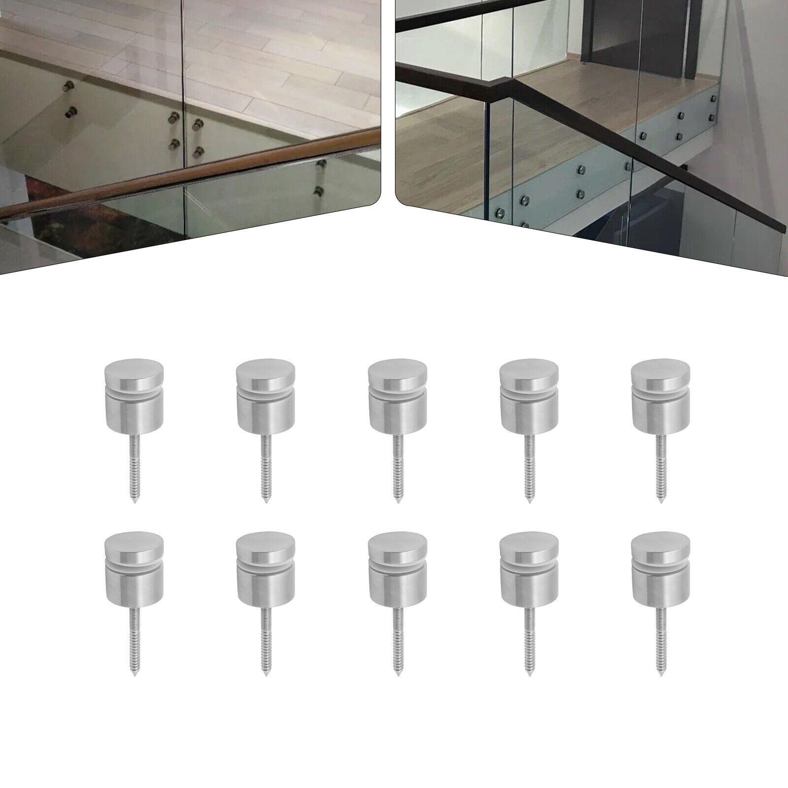 10 Pack Glass Railing Standoff Hardware Railing Standoffs Pins Round ...