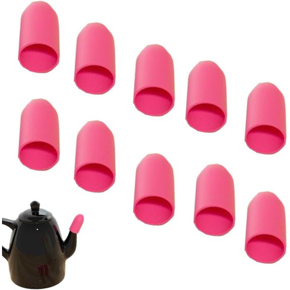 10 Pack Glass Teapot Spout Dust Cover Rubber Tea Pot Spout Covers Cap Protector for Glass Tea Kettle Stovetop Stainless Steel Tea Pot with Infuser Cast Iron Teapot Porcelain Ceramic Teapots