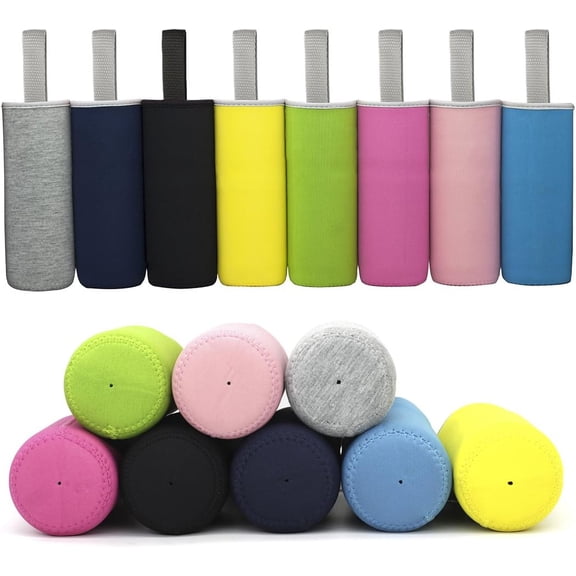 10 Pack Glass Water Bottle Sleeve 12 Oz - 18 Oz Neoprene Insulated Collapsible Drink Bottle Covers Carrier, Multi-Color