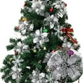 thumbnail image 1 of 10 pack Glitter Artificial Poinsettia Flowers Christmas Wreath Christmas Tree Flowers Ornaments(6.7 inch,Silver), 1 of 7